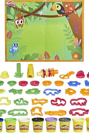 The Play-Doh Animal Adventure Set, Arts and Crafts Toys for 3 Year Old Girls & Boys, 45 Tools, 10 Cans (Amazon Exclusive)