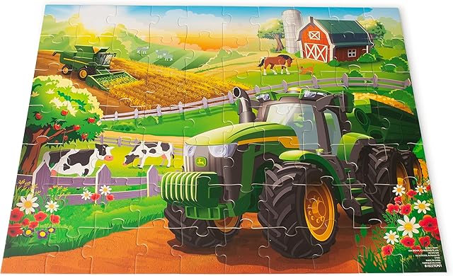 The TOMY John Deere Farm Kids Puzzle - Kids and Toddler Puzzle with Large Durable Pieces - Toddler Learning Toys for Early Childhood Development - Kids Puzzles - 70 Piece - Puzzle for Kids Ages 4 and Up