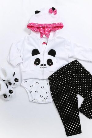 The Reborn Baby Dolls Clothes 20 inch Outfit Accessories for 17-22 Inch Newborn Baby Doll Girl?Panda 4pcs Set 】