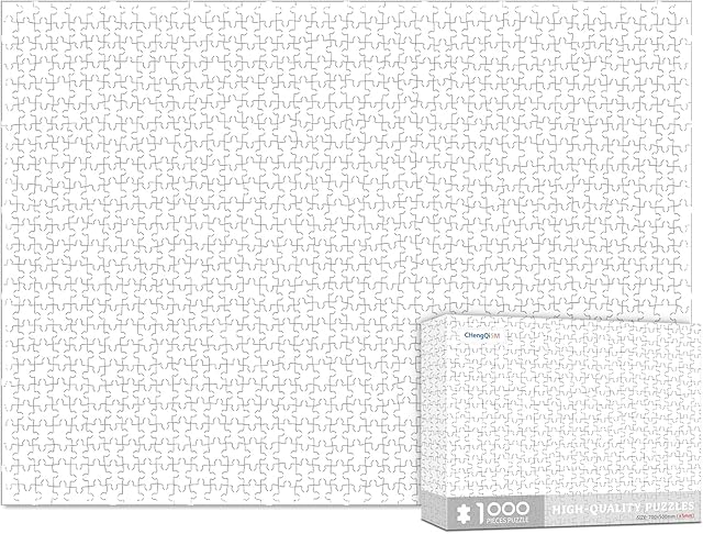 The 1000 Piece Blank Puzzle White Puzzle for Adults Solid Color Hardest Puzzles 1000 Pieces Hell Difficulty Puzzles Blank Jigsaw Puzzle 1000 Pieces for Adults Teens Seniors Challenging Gift