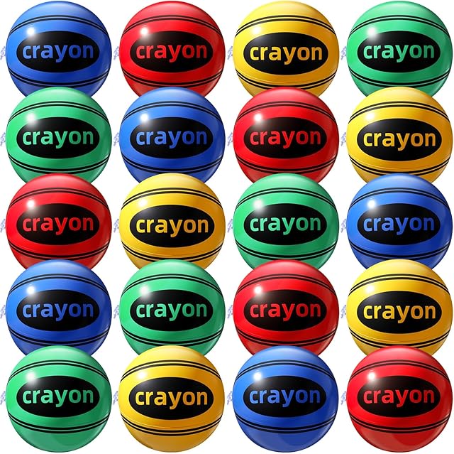 The 20 Pcs 12" Inflatable Crayons Balls Decoration Large Blow up Crayons Beach Ball Paint Party Favors Decor for Halloween Garden Room Photo Prop