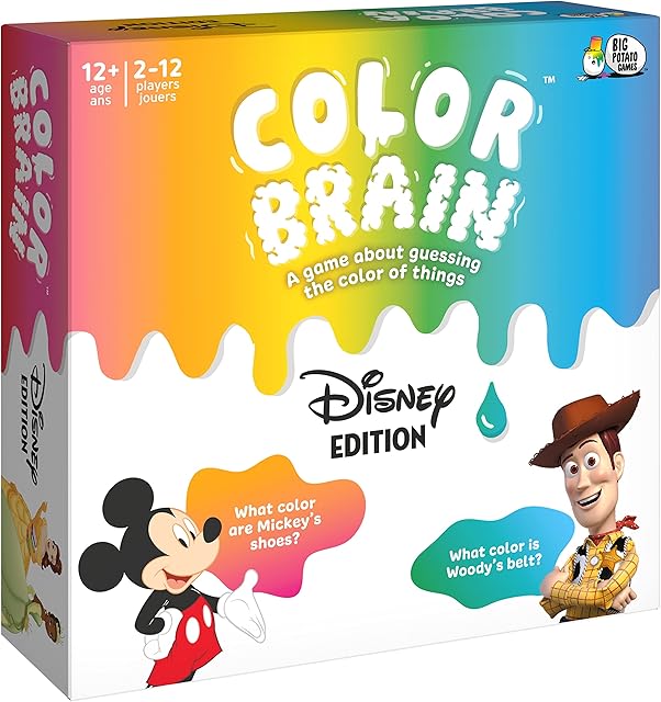 The Spin Master Games Disney, Color Brain Board Game for Families Mickey Mouse Minnie Mouse Princess Tiana Strategy Party Card Gift Toy, for Adults and Kids Ages 12 and up
