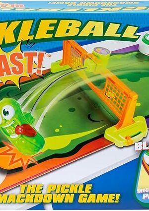 The Pickleball Blast - The Pickle Smackdown Game, Players Will Love to Smash the Wildly Wiggling Pickle With Their Pickleball Paddle & Try to Flip Over the Pickle Jar Lids to Win, For 2 People, Aged 6+