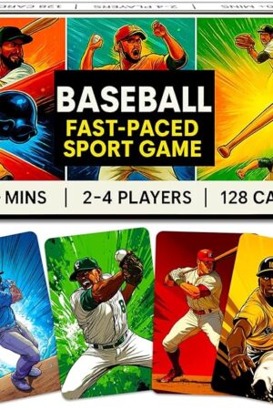The QUOKKA Baseball Fast-Paced Card Game for Kids & Adults – 128 Cards & Easy Rules – Quick & Fun Matching Game – 2-8 Players – Ages 8+ – Perfect for Family Games Night, Travel and Parties