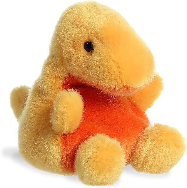 The Aurora® Adorable Palm Pals™ Thunder Bronto™ Stuffed Animal - Pocket-Sized Play - Collectable Fun - Yellow 5 Inches