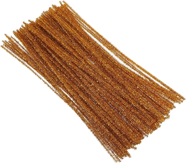 The Sparkle Stickers for Kids 100pcs Gold Pipe Cleaners Jumbo Craft Sticks Shiny Chenille Stems Art Supplies