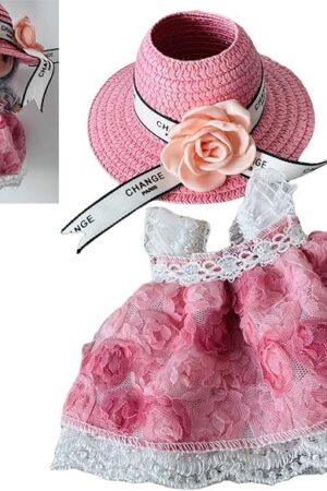 The Premium Overall Pinafore Dress (Pink Suspender Dress) for 6.7" / 17 cm LABUBU Doll – Includes Miniature Accessories (Doll Not Included)
