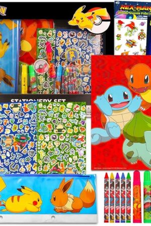 The Pokemon Arts and Crafts Set - Pikachu Drawing Bundle with Coloring Utensils, Sketch Pad, Stickers, and More | Pokemon Coloring Activities for Boys, Girls, Kids