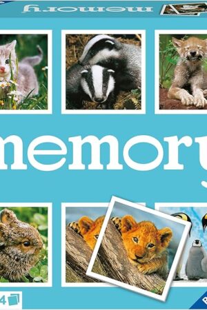 The Ravensburger Animal Babies Memory Game - Engaging Picture Matching Game for Kids | Enhances Focus & Memory Skills | Fun for Family Game Night | Ideal for Ages 3 and Up