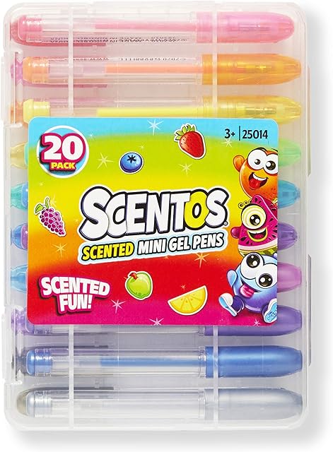 The Scentos Scented Gel Pens for Kids - Assorted Colorful Pens - Fine Point Gel Pen Set - For Ages 3 and Up - 20 Count