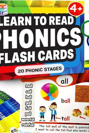 The Phonics Flash Cards - Learn to Read in 20 Phonic Stages - Digraphs CVC Blends Long Vowel Sounds - Phonics Games for Kids Ages 4-8 Kindergarten First Second Grade Homeschool Educational