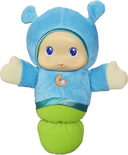 The Playskool Lullaby Gloworm Toy with 6 Lullaby Tunes, Blue (Amazon Exclusive)