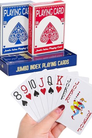 The Playing Cards Large Print for Adults - 2 Pack, Large Print Playing Cards for Seniors, Vision Impaired, Low Vision Crowd, for Blackjack, Euchre, Canasta Card Game