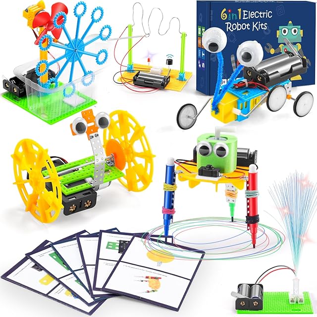 The Build a Robot Building Kit for Kids 5-7 8-12, Coding STEM Robotics for Kids 8-12, Electronic Robotic Projects Science Experiments, Girls Engineering Kit Activities DIY Coding Robots 6 7 8 + Year Old