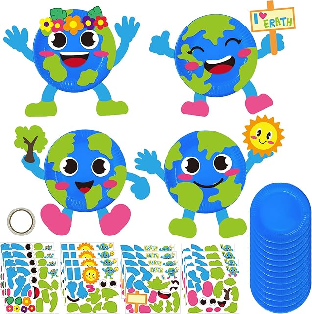 The Cinrobiye 24 Set Earth Day Party Favors Crafts Kit,Save The Planet DIY Craft Kit for World Environment Day Arts and Crafts Goodie Bag Fillers Decorations Supplies for Classroom Save The Earth Party