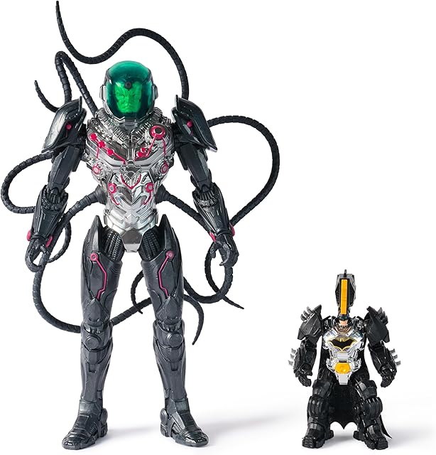 The DC Comics, Metal Force Brainiac vs. Batman Action Figure Pack, 12-Inch Extra Large Brainiac, Exclusive 4-inch Batman, Includes Character Card, Kids Toys for Boys and Girls Ages 4 and Up
