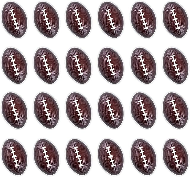 The Super Z Outlet Mini Foam Sports Balls 24 Pack for Kids Adults Mini Baseball Football Basketball Soccer Stress Bulk Toy Game Party Decoration Small Relaxable (Football)