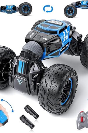 The Powerextra Gesture Sensing RC Car, 1:16 Scale Outdoor Remote Control 4WD Stunt Car, Double Side All Terrains Toy with Two Batteries, 50+ Mins Play Time for Kids & Boys