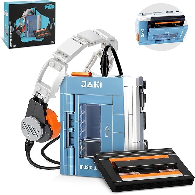 The Retro Music Player with Headphones Toy Building Set, Charming Building Blocks Set for Music Enthusiasts, Compatible with Mainstream Building Toy Brands