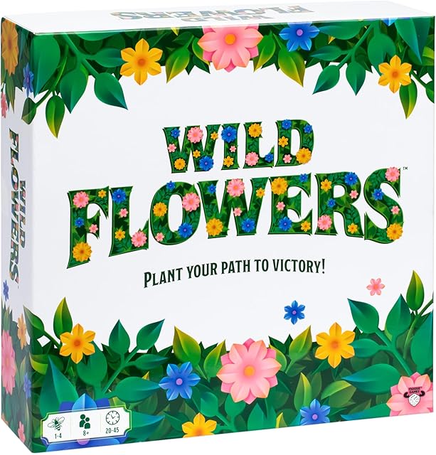 The Wild Flowers Family Fun Strategy Game, Grow & Claim Flowers by Placing Tiles & Bumble Bees to Secure Your Blooms Before Others, Complete Garden Cards to Score Big! Solo Play & 1 to 4 Players Aged 8+