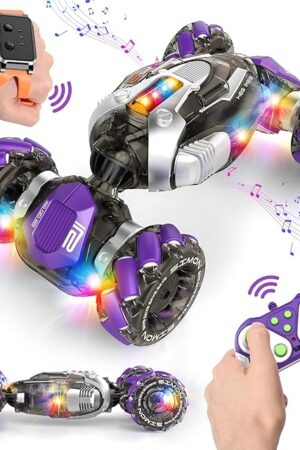 The Remote Control Car, RC Toys Gifts for 6 7 8 9 10 11 12 Year Old Boys Girls,360° Rotating 4WD Gesture Sensing RC Sunt Car with Lights & Music, Birthday for Kids