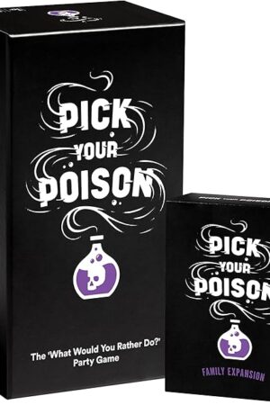The Pick Your Poison Party Game + Family Expansion Set - The “What Would You Rather Do?? Card Game for Kids, Teens, College Students, Adults, at Fun Parties and Board Games Night with Your Friends