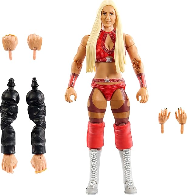 The Mattel WWE Elite Collection Action Figure & Accessories, Premium Live Event Charlotte Flair Set, SummerSlam with William Regal Build-A-Figure Parts