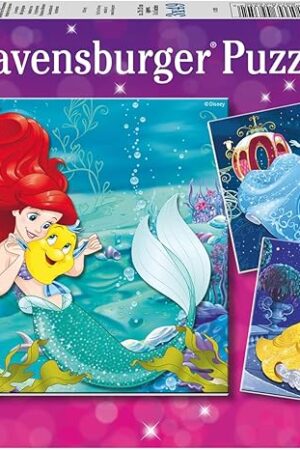 The Ravensburger - Disney Princess Adventures - 49 Piece Jigsaw Puzzle 3 Pack Set - Vibrant Colors - Belle, Ariel & More - Larger Pieces - Premium Quality - Ideal Gift - Screen-Free Fun - Children Age 5+