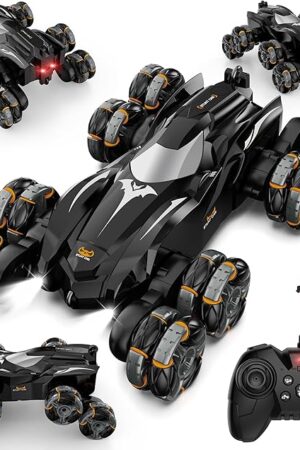 The Remote Control Car, 2.4Ghz 8WD Rc Stunt Car with Automatic Demonstration, 360° Spins, Music and LED Lights, Remote Control Cars for Boys 4 5 6 7 8-12, Christmas Birthday Gifts Toys for Boys