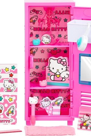 The REAL LITTLES Hello Kitty® Micro Locker with Over 15 Tiny Surprises Inside! Customize and Decorate Your Locker and Discover Real Working Hello Kitty® Micro Stationery