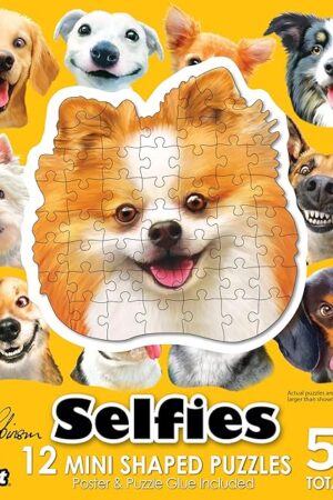 The RoseArt - Mini-Shaped - Dog Selfies - 500 Piece Jigsaw Puzzle for Adults