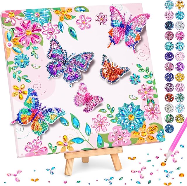 The Craft Kits for Kids Ages 8-12, Diamond Art Kits for Kids, Gifts for 6-8-10 Year Old Girls, Fun Arts and Crafts Gifts Toy for Girl Activities Gem Art Kit, Best Birthday Gift for Girl Adult Room Decor