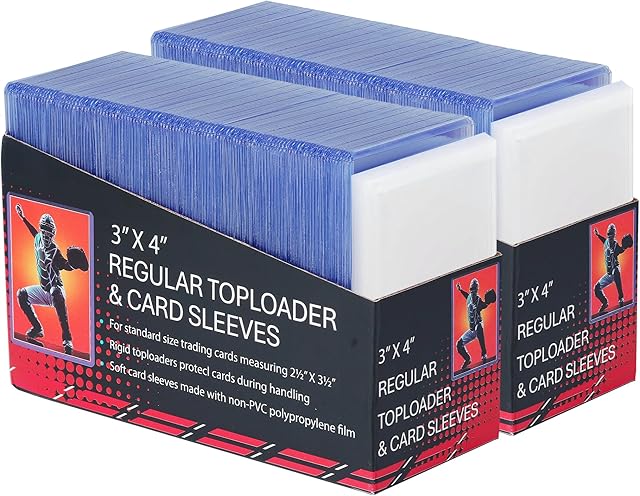 The 400 Card Sleeves Top Loaders for Cards,3"X4" Baseball Card Protectors,Premium Toploaders for Cards,Hard Plastic Card Holder for Trading Sports Football Game Cards (200 Hard Sleeves+200 Penny Sleeves)