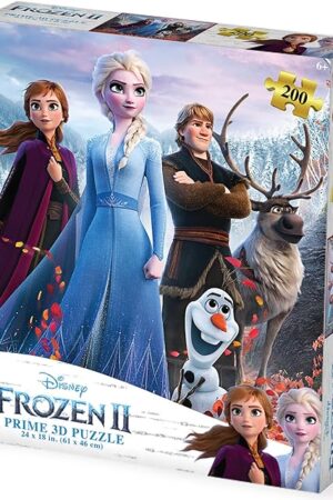 The Prime 3D | Disney | Frozen | 200 Piece 3D Jigsaw Puzzle for Adults & Kids | Finished Size 24" x 18" | Challenging & Fun for Adults, Kids & Families | Immersive 3D Lenticular Effect