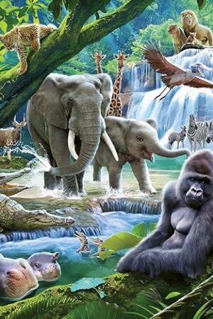 The Ravensburger Jungle Animals 100 Piece XXL Jigsaw Puzzle for Kids | Unique Interlocking Pieces | Durable and Glare-Free | FSC-Certified Sustainable Toy