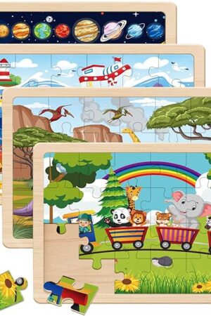 The Puzzles for Kids Ages 4-6 24 Pieces Wooden Puzzles for Toddlers Ages 4 5 6 7 8 Year Olds Kids Puzzle Toys Children Jigsaw Puzzles for Boys and Girls Gifts