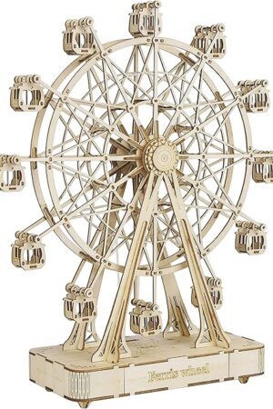 The Rolife 3D Wooden Puzzle for Adults,Mechanical DIY Crafts Kits for Kids,Ferris Wheels Music Model Kits to Build,Brain Teaser Puzzles for Boys and Girls