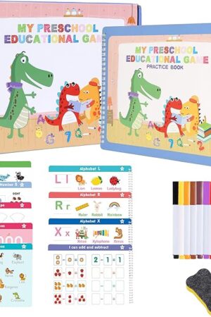 The Preschool Learning Activities Educational Workbook - Toddler Prek Montessori Handwriting Practice Activity Tracing Toys Busy Book for Kids, Autism Learning Materials and ABC Learning Book Ages 3-6