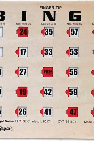 The Regal Bingo Bulk Bingo Cards with Sliding Windows - Reusable Large Print Bingo Game Cards for Adults Large Group - 25 Pack, Woodgrain