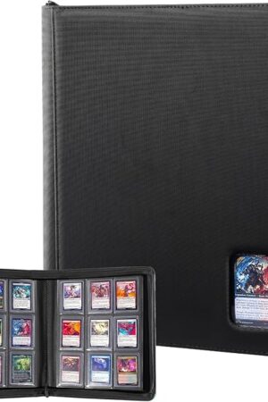 The ProCase Top Loader Binder for Cards, Holds 324 Toploaders with 9 Pockets, Toploader Storage for Trading Cards or Sports Cards, Compatible with TCG, MTG in 3"x4" Toploaders -Black