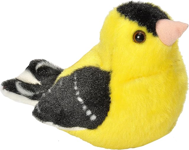 The Wild Republic Audubon Birds American Goldfinch Plush with Authentic Bird Sound, Stuffed Animal, Bird Toys for Kids and Birders