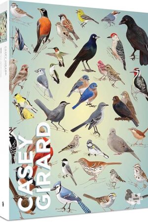 The Pomegranate 1000-Piece Jigsaw Puzzle for Adults, Casey Girard's Backyard Birds, Matte Finish, Snug Fit