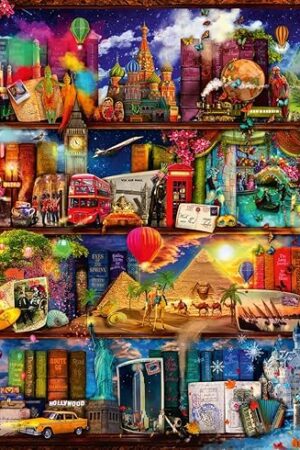 The Ravensburger - World of Books - 2000 Piece Jigsaw Puzzle - Exciting Vision of The World's Exciting Destinations - Beautiful Imagery - Frameable - Premium Quality - Ideal Gift - Puzzles for Adults