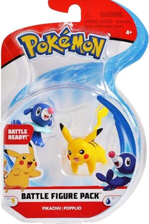 The Pokemon 2 Inch Battle Action Figure 2-Pack, includes 2" Pikachu and 2" Popplio (95001)