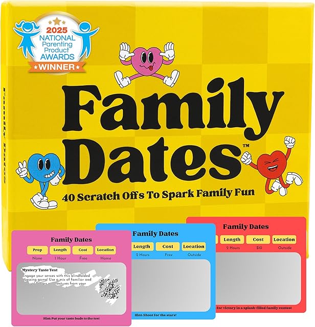 The Family Dates 40 Scratch Off Cards – Fun Activities & Date Night Ideas for Kids and Parents – Adventure Card Game for Families – Unique Gift for Family Nights, Holidays, or Birthdays