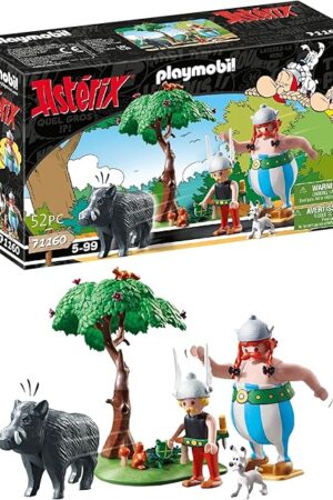 The PLAYMOBIL Asterix 71160 Wild Boar Hunting, With Tilting Tree, Toy for Children Ages 5+