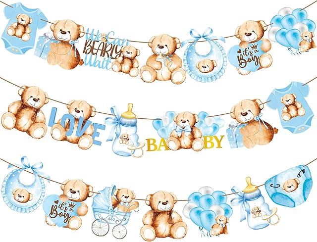 The Teddy Bear Baby Shower Decorations - We Can Bearly Wait Birthday Party Decorations - Teddy Bear Theme Garlands & Supplies