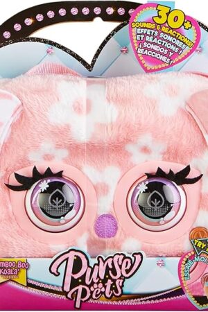 The Purse Pets, Print Perfect Bamboo Boo Koala, Interactive Pet Toy and Handbag with Over 30 Sounds and Reactions, Kids’ Toys for Girls Ages 5 and up