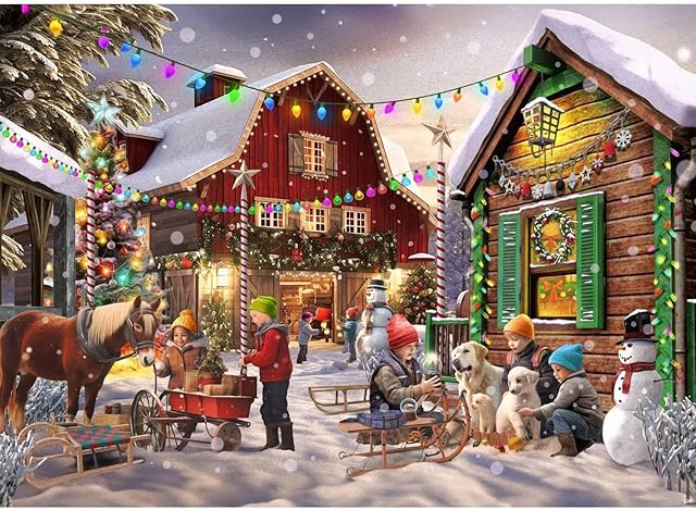 The Vermont Christmas Company 'Christmas Corner' Jigsaw Puzzle 1000 Piece - Holiday Puzzles for Adults & Families - Randomly Shaped Pieces
