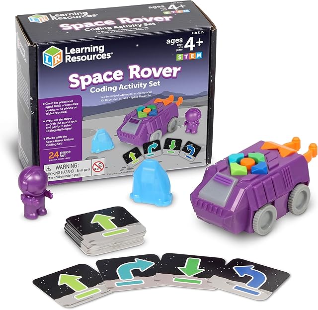 The Learning Resources Space Rover Coding Set - Robotics for Kids, STEM Interactive Programming, Scientific Astronaut Toys, Engineering Gift Set, Games for Boys and Girls, Critical Thinking